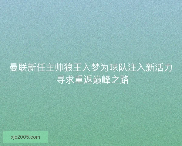 曼联新任主帅狼王入梦为球队注入新活力 寻求重返巅峰之路
