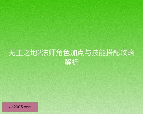 无主之地2法师角色加点与技能搭配攻略解析