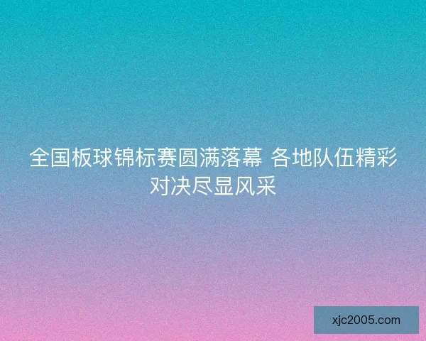 全国板球锦标赛圆满落幕 各地队伍精彩对决尽显风采